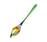 Ipetboom Cuillère à Épices Acier Inoxydable Irisée Cuillère Doseuse Huile et Sauce Pointue Ustensile Cuisine Résistant Chaleur pour Maison et Restaurant