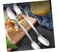Ipetboom Cuillère Racler Multifonction Inox Cuillères Dentelées pour Fruits et Desserts Outils Ergonomiques pour Creuser Pomme et Tranches Ustensiles et Faciles à Nettoyer