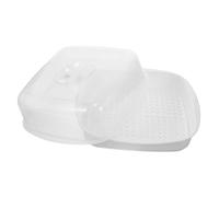 Ipetboom Cuiseur Vapeur Micro-ondes Multi-fonctionnel Blanc Résistant à Haute Température avec Couvercle Transparent pour Légumes Viande et Desserts