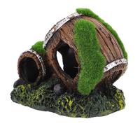 Ipetboom Décoration Aquarium Tonneau Résine Réaliste Cachette Poisson Multifonction Entretien Facile Ornement pour Aquarium Eau Douce et