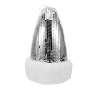 Ipetboom Décoration de Noël à Suspendre Ornement Bonnet de Père Noël Disco en Mosaïque Miroir Réfléchissant Mini Boule à Facettes Brillante Années 70 pour Sapin Fête de Fin d'Année