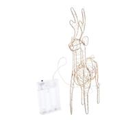 Ipetboom Décoration de Noël Forgé Lumineuse Sculpture de Renne Doré Éclairé Ornement Élégant pour Intérieur et Bureau Décoration Festive sans Batterie