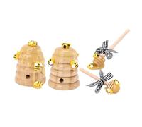 Ipetboom Décoration De Ruche Bois Naturelle 4 Pièces Bâtonnets d'abeille Design Unique pour Fête des Abeilles Et Décoration Intérieure D'ambiance Chaleureuse