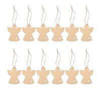 Ipetboom Décorations de Noël en Bois Naturel 30 Pièces Rondelles D’Anges à Suspendre 78 X 64 CM Ornements Rustiques pour Sapin et Loisirs Créatifs Formes D’Anges Gardiens à Peindre