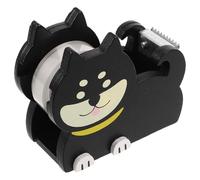 Ipetboom Dévidoir de Ruban Adhésif Bureau de Chien Shiba Inu Coupe-Ruban Adhésif Noir Compact Porte-Rouleau Stable pour Loisirs Créatifs et Usage Scolaire Compatible Ruban Washi