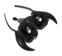 Ipetboom Diable Élastique avec Crâne Accessoire Cosplay Halloween Effrayant pour Adultes Bandeau pour Fête Costumée et Danse