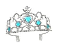 Ipetboom Diadème Princesse Garçon Fille Bleu Strass Cœur Cristal Couronne Légère pour Fête Anniversaire Spectacle Accessoire Cheveux Fille