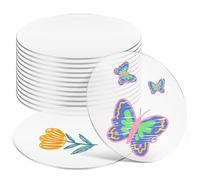 Ipetboom Disques Acryliques Ronds Transparents Légers et Faciles à Utiliser 12 Cm Lot de 15 pour Modelage et Présentoirs Créatifs