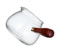 Ipetboom Distributeur de Thé en Verre Borosilicate Haute Résistance 350 Ml Poignée en Bois Ergonomique Transparent Accessoire pour Service à Thé Artisanal et Usage Maison