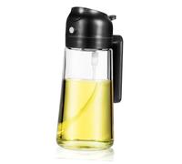 Ipetboom Distributeur Huile Noir Verre Pulvérisateur Cuisine Multifonction Bouteille Doseuse pour Huile Olive et Végétale Large Ouverture pour Cuisson et Salade