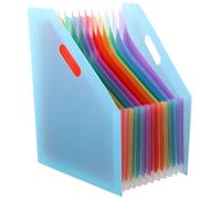 Ipetboom Dossier Accordéon A4 Grand Format en Plastique Bleu, Organiseur de Documents Extensible, Pochette Debout pour Classement Bureau et Rangement Fournitures Scolaires