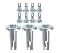 Ipetboom Douilles de Roulettes en Fer Argenté pour Chaises et Meubles, Manchons Robustes 12pcs, Conception Polyvalente pour Mobilier Industriel et Bureau