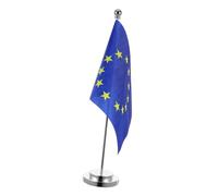 Ipetboom Drapeau de Table de L’union Européenne Petit, avec Support Stable en Plastique, Décor de Bureau et Fête, Pavillon de Table Nautique, Accessoire pour Décoration de Bureau