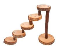Ipetboom Échelle de Saut Délicate pour Hamster, Planche à Grimper en Bois | Cinq Niveaux, Alliage et Bois, pour Perroquets ou Hamsters, Accessoire Pratique pour Foyer Animal