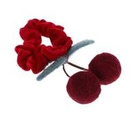 Ipetboom Élastique à Cheveux Pour Femmes Et Filles Scrunchy Doux Et Stylé Parfait Pour Cheveux Bouclés Pour Usage Quotidien Occasions Spéciales Cerise