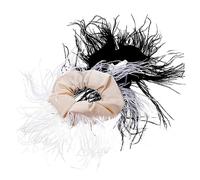 Ipetboom Élastiques à Cheveux Décoratifs à Plumage D'autruche Lot De 2 Pièces Noir Et Blanc Taille Unique Accessoires Cheveux Pour Femmes Filles Usage Quotidien