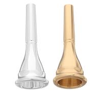 Ipetboom Embouchures pour Cor D’Harmonie en Laiton Plaqué Argenté et Or Lot de 2 Pièces Accessoire de Précision pour Étudiants et Concerts Embout pour Instrument à Vent Cuivre