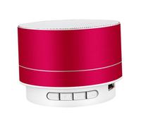 Ipetboom Enceinte sans Fil Portable Mini Rouge Métal, Lecteur de Musique Carte Mémoire, Haut-Parleur de Bureau Compact, Boîte à Musique sans Fil pour Voyage et Audio Mobile, Son Surround