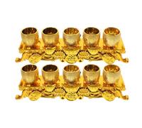 Ipetboom Ensemble 2 Pièces Calices Miniatures Élégants en Plastique Doré pour Autel, Facile à Nettoyer et Ranger, pour Dévots Temples et Autels Domestiques