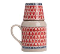 Ipetboom Ensemble Bouilloire et Tasse en Céramique Vintage 12L Grand Pichet d'Eau pour Thé Chaud et Froid Matériau Sûr Design Rétro Maison Bureau et Camping