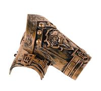 Ipetboom Ensemble D'armure Médiévale avec Bouclier Rond Dragon, Brassards en Plastique Robustes, Taille Unique, Costume Guerrier Nordique pour Cosplay et Déguisement Pirate Garçon Fille,