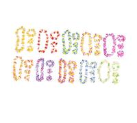 Ipetboom Ensemble de 10 Kit de Guirlandes Hawaïennes Artificielles Bicolores pour Cou Tête et Poignet Décor Tropical Coloré pour Luau et Anniversaire Fleurs Synthétiques Couleur Aléatoire