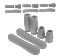 Ipetboom Ensemble de 12 Pièces pour Béquilles Axillaires Gris Clair Comprenant Coussinets D’Aisselle Protections Antidérapantes en Caoutchouc et Poignées Rembourrées Kit de Remplacement