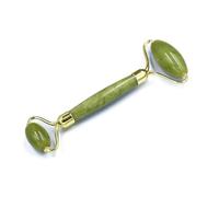 Ipetboom Ensemble de 3 Outils de Massage Facial en Jade Naturel, Rouleau de Massage Double Tête Vert, Masseur de Soin Peau Portable, pour Réduire Gonflements et Rougeurs, Usage Voyage
