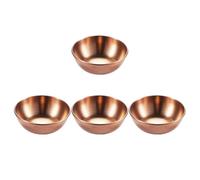 Ipetboom Ensemble de 4 Assiettes à Sauce en Acier Inoxydable, Grosse Taille, Couleur Rose Doré, Plats pour Condiments et Bols à Trempette, Porte-sauce Soja pour Maison et Restaurant,