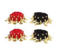 Ipetboom Ensemble de 4 bijoux de danse pour femmes : Bracelet de cheville pour danse orientale - Bracelet de cheville fantaisie, bijou de chaîne pour danseuses orientales, idéal pour les fêtes et