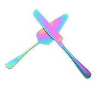 Ipetboom Ensemble de Découpe de Gâteau, Couteau et Spatule à Gâteau, Acier Inoxydable, Prise en Main Facile, Nettoyage Facile, pour Gâteaux et Biscuits, Pâtisserie Professionnelle