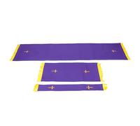 Ipetboom Ensemble de parement pastoral pour église protestante, chaire réversible et nappe, fournitures pour le clergé pour les offices religieux, funérailles ou mariages, vert et violet