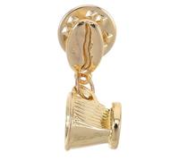 Ipetboom Épingle en Alliage Forme Tasse à Café Or, Accessoire Polyvalent et Élégant pour Vêtements et Tabliers, Épingles à Paquet à Dos pour Amateurs de Café
