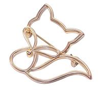 Ipetboom Épingle Renard Métallique Creuse Originale pour Vêtements Écharpes et Chapeaux Accessoire Mode Femme