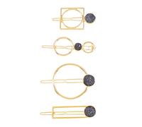 Ipetboom Épingles à Cheveux Noires Style Euro-américain, Ensemble de 4 Pièces Géométriques Irrégulières, Accessoires Coiffure Mariée, Pinces à Cheveux Résistantes pour Tenue Mariage