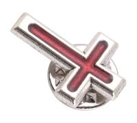 Ipetboom Épinglette Broche Croix Catholique Rouge 1 Pièce, Accessoire Religieux Léger pour Communion et Baptême, Broche de Revers Polyvalente pour Paquet, Veste ou Robe, Souvenir