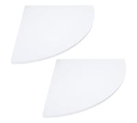Ipetboom Étagère d'angle Murale en PVC Blanc Laiteux, Radius 28 CM, Lot de 2 Set de, Support de Rangement pour Salle de Bain, la Cuisine et Chambre, Étagère Murale de Rangement