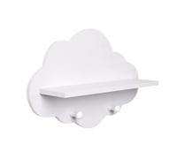 Ipetboom Étagère Murale Forme avec Patères Porte-Manteau sans Percage Rangement Pratique pour Entrée et Chambre Design Simple et Stable Décoration Murale Polyvalente