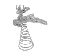 Ipetboom Étoile Sapin de Noël avec Cerf Argenté Ornement et Facile à Installer Décoration de Treetop Festive pour Sapins Intérieurs