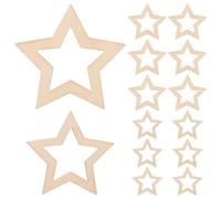 Ipetboom Étoiles en Bois Brut Creuses 4 CM 5 CM 110 Pièces pour Loisirs Créatifs Décoration Maison Rustique Embellissements Sapin Noël et Saint-Valentin