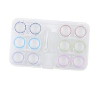 Ipetboom Étui à Lentilles Portable 6 Pièces Boîte de Rangement Solide Protection Sécurisée Conteneur Pratique pour Lentilles Accessoire pour Voyage Design Simple
