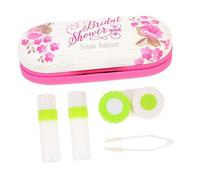 Ipetboom Étui à Lunettes Double Couche Porte-contacts Résistant à L'usure en Pu Rose Portable pour Femmes Usage Extérieur Multifonction 160-180 Caractères