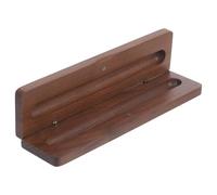 Ipetboom Étui à Stylos en Bois de Noyer Noir Boîte de Rangement à Clapet pour 1 Stylo Organisateur Vintage Compact Rangement Bureau Élégant et Pratique Bois Naturel