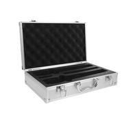 Ipetboom Étui de Rangement Rigide en Alliage D’Aluminium pour 2 Microphones sans Fil Boîte de Protection Anti-Chocs avec Doublure Douce Mallette Portable Argentée pour Karaoké Concerts