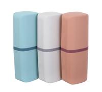 Ipetboom Étui de Voyage pour Brosses à Dents 3 Pièces Bleu Rose et Blanc - Boîte de Rangement Portable Étanche Joint Anti-Fuite Compatible Brosse à Dents Standard et Dentifrice Camping