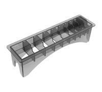 Ipetboom Étui Plastique pour 10 Sabots de Tondeuse Noir, Boîte de Rangement Compartiments Multiples, Support de Bureau pour Accessoires Coiffure et Peignes de Différentes Tailles