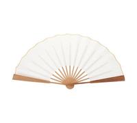 Ipetboom Éventail Pliant en Papier de Riz Blanc Bambou Naturel 1 Pièce Pliable et Léger Accessoire Photo Élégant pour Décoration Maison et Fête d'Été Ventilateur à Main Rétro