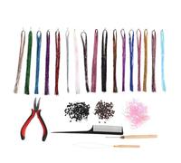 Ipetboom Extensions Cheveux Brillantes Couleurs Mèches Résistantes Chaleur pour Femmes et Filles Usage Quotidien et Festivals Kit Extensions de Cheveux avec Guide Instructions