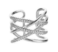 Ipetboom Femme Chic Croisée Zircon Ouvert Élégant pour Quotidiens et Occasions Spéciales
