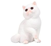 Ipetboom Figurine Chat Plastique Réaliste pour Décoration Intérieure Modèle Animal Plastique Ornement de Bureau pour Maison Statuette Décorative Pratique et Détaillée